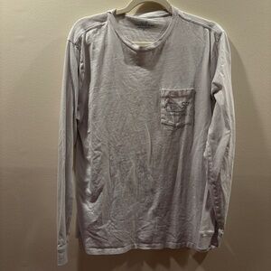 Vineyard Vines Long Sleeve White and Blue Shirt Men's Medium